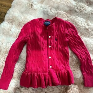 Polo by Ralph Lauren Kids Red Cable Knit Cardigan